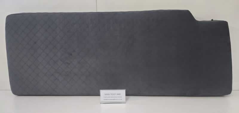 MAN Truck Mattress Top View Grey MAN truck mattress shaped to fit the sleeper cab, top view